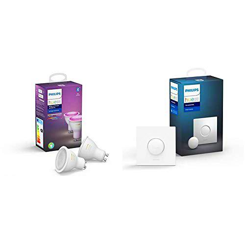 Philips Hue White and Color Ambiance - Paquete de 2 Bombillas LED Inteligentes GU10