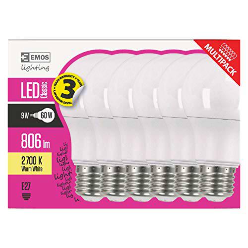 EMOS - Lámpara LED, blanco cálido, 6 unidades