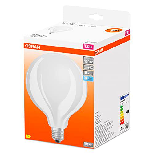 OSRAM Lámpara LED ,Casquillo: E27 ,Cool White ,4000 K ,17 W ,Reemplazo por 150 W Incandescent bulb ,mate ,LED Retrofit CLASSIC GLOBE125 