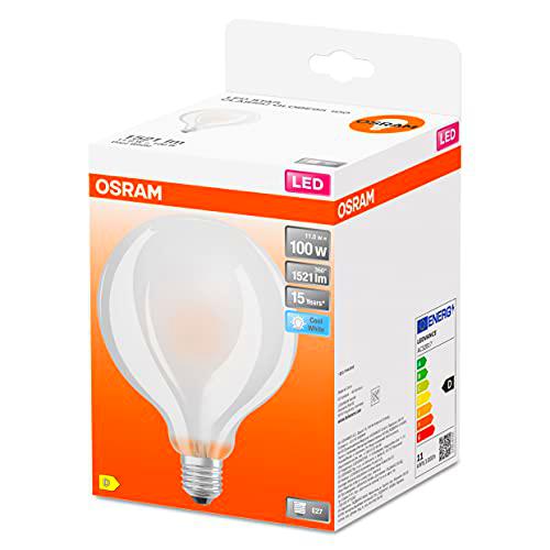 OSRAM Lámpara LED ,Casquillo: E27 ,Cool White ,4000 K ,11 W ,Reemplazo por 100 W Incandescent bulb ,mate ,LED Retrofit CLASSIC GLOBE95 
