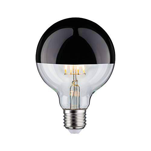 Paulmann 28677 lámpara LED filamento g95 6. vatios bombilla cúpula espejo negro cromo 2700 k blanco cálido regulable e27.