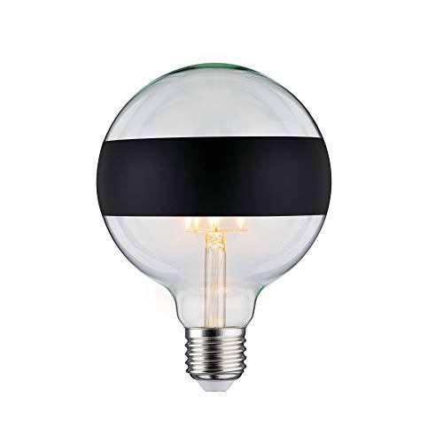 Paulmann 28682 lámpara LED filamento G125 6 vatios bombilla espejo anular negro mate 2700 K blanco cálido regulable E27