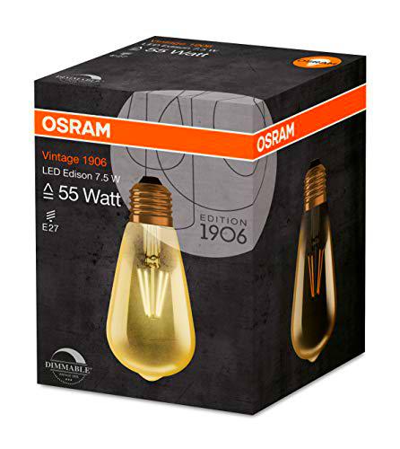 Juego de 4 bombillas cristal 7 W E27 transparente 4 piezas Osram 4052899420885