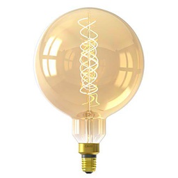 LED regulable 2100k Filamento Flex megaglobe E27 Lámpara Dorado SOPLADO hecho a mano 4w 200 Lumens 15,000 HORAS