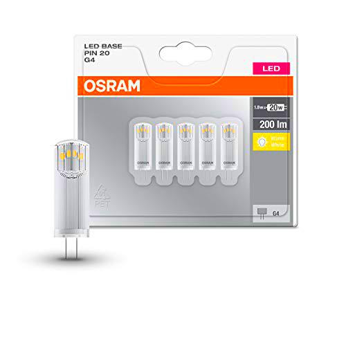 Osram Bombilla LED G4 con Casquillo de Patillas, 5er Pack, 5