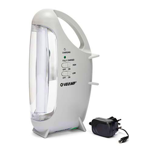 Velamp ir160evo - Lámpara LED recargable 320 Lumen con función anti cortes de corriente