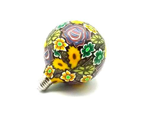 ILUMINACIÓN DE DISEÑO Bombilla Decorativa LED en Silicona con Flores y Hojas Verdes, 4W, 4 W