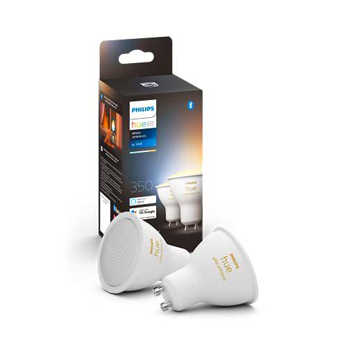 Philips Hue - Bombilla inteligente, GU10, Luz cálida y fría