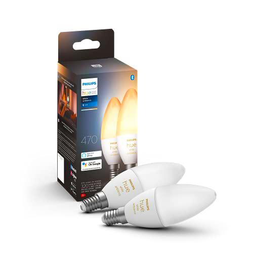 Philips Hue - Bombilla inteligente, E14, Luz cálida y fría