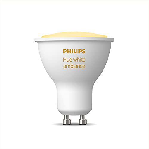 Philips Hue - Bombilla inteligente, GU10, Luz cálida y fría