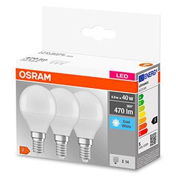 OSRAM Lámpara LED ,Casquillo: E14 ,Cool White ,4000 K ,5,50 W ,Reemplazo por 40 W Incandescent bulb ,mate ,LED BASE CLASSIC P 