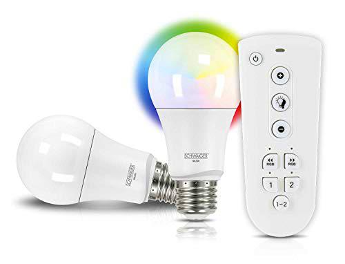 SCHWAIGER -HALSET300- Juego de bombillas LED (E27) RGBW multicolor LightSmart Home