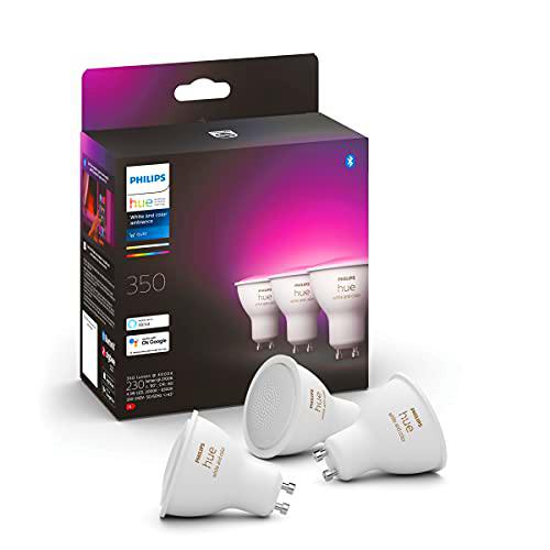 Philips Hue - Bombilla Inteligente, GU10, Luz Blanca y de Colores, 4