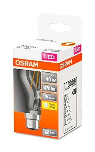 LOSRAM ámpara LED Star de filamento claro, casquillo B22d