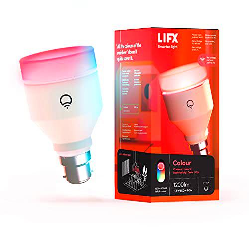 Lifx Colour A60 1200lm LED Bulb b22, Negro, 1 Count (Pack of 1)