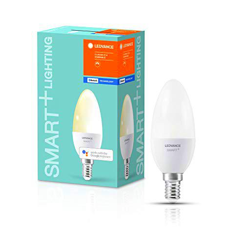 LEDVANCE Lámpara Smart LED con Bluetooth, E14, blanco cálido (2700K)
