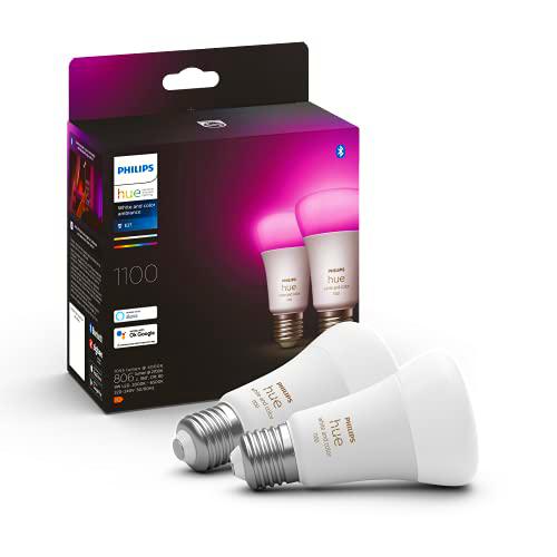 Philips Hue - Bombilla Inteligente, A60 E27, Luz Blanca y de Colores, 10