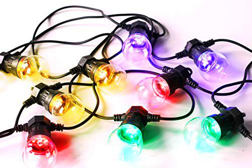 PLATINET Outdoor LED Transparent Multicolor Light 10 Bulbs IP44 Power Supply [44772]