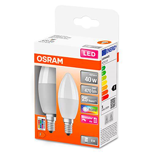 OSRAM LED STAR+ RGBW lámpara LED esmerilada para casquillo E14
