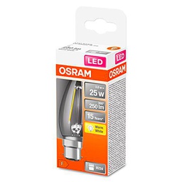 OSRAM LED Star Classic B25, lámpara LED de filamento transparente en forma de vela
