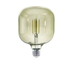 Bombilla LED E27, color negro y transparente, 18 cm de Diámetro