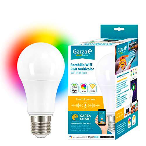 Garza Bombilla Led WiFi RGB Alexa, 9 W, Multicolor