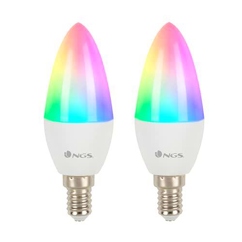 NGS GLEAM514C DUO - Lote de 2 Bombillas LED Wi-Fi con Colores Regulables RGB+W
