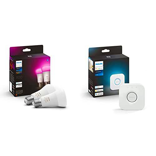 Philips Hue - Bombilla Inteligente, A60 E27, Luz Blanca y de Colores, 10