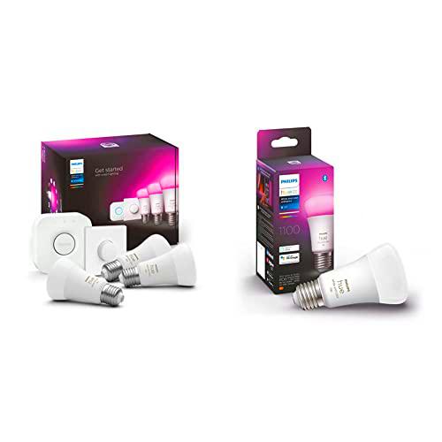 Philips Hue - Bombilla Inteligente, A60 E27, Luz Blanca y de Colores, 10