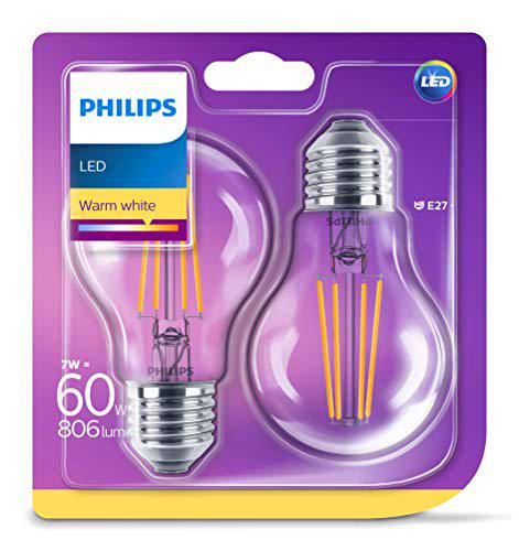Philips pack de 2 bombillas LED estándar de filamento
