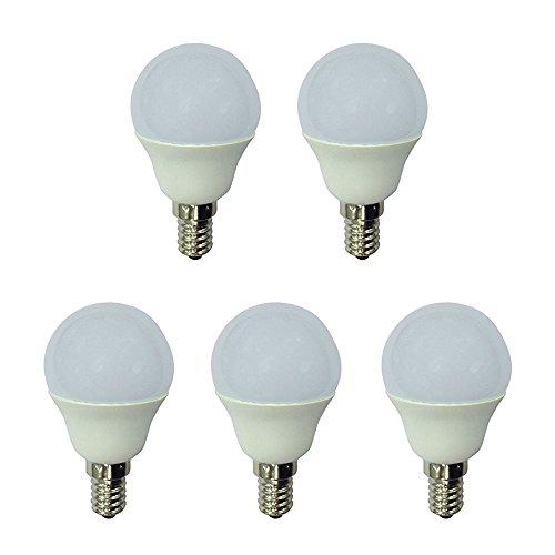 A2BC LED Lighting - Pack x5 Bombilla LED esférica 6W (equivalente a 40W) Luz calida (3000K) no dimmable