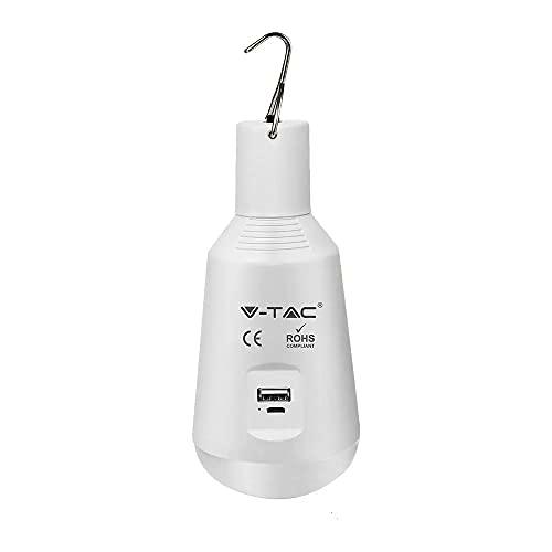 Bombilla LED recargable con USB y panel solar 7 W 6 V CCT 3 en 1 IP20