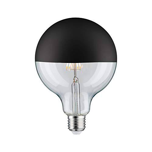 Paulmann 28679 lámpara LED filamento G125 6 vatios Bombilla cúpula Espejo Negro Mate 2700 K Blanco cálido Regulable E27