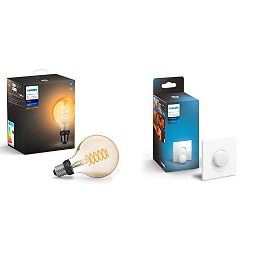 Philips Hue - Bombilla inteligente filamento, E27, Luz cálida regulable