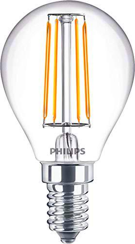 Philips - Bombilla LED cristal 40W P45 E14 luz blanca cálida