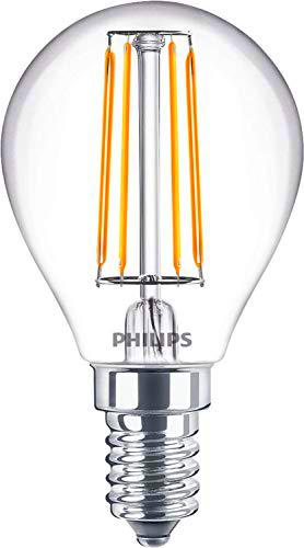 Philips - Bombilla LED cristal 40W P45 E14 luz blanca cálida