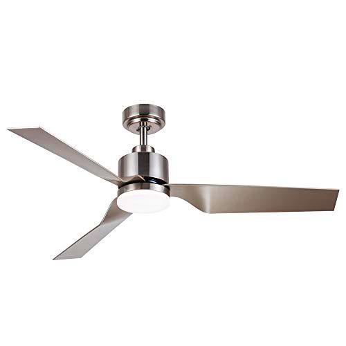 Ventilador de techo 15W LED Integrado 5 Palas Mod. FLIP color plata 3 tonos luz