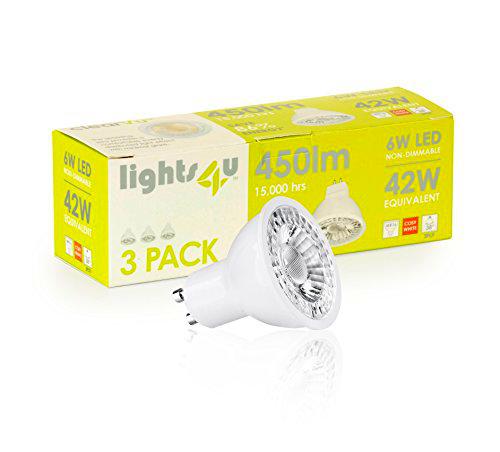 lights4u - Bombilla LED, de plástico, GU5.3, plástico