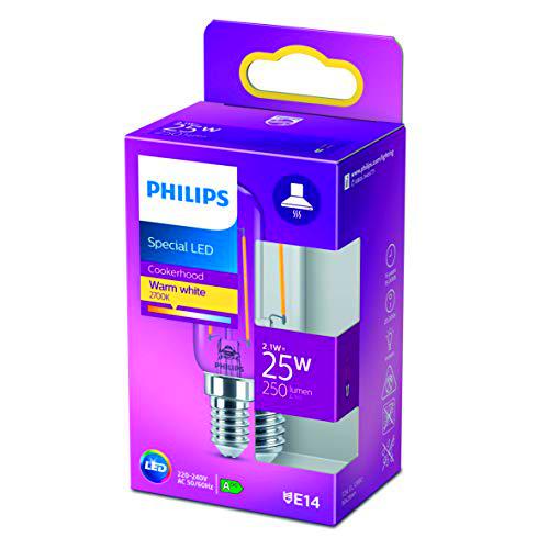 Philips - Bombilla LED cristal 25W T25L E14, transparente