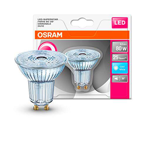 Osram Superstar Bombilla LED, GU10, 8 Watts, Blanco, 1 Unidad