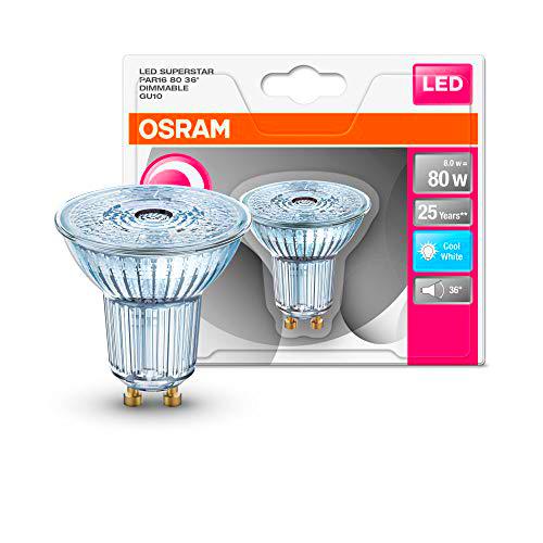 Osram Superstar Bombilla LED, GU10, 8 Watts, Blanco, 1 Unidad