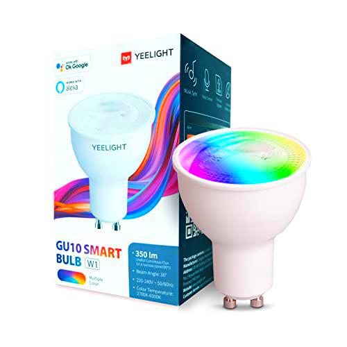 Yeelight GU10 LED bombilla inteligente, 4,5 W, accesorios de luces compatibles con Alexa para hogar inteligente