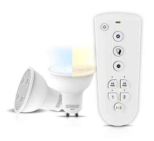 SCHWAIGER - ALSET500- Juego de bombillas LED (GU10) como luz de acento regulable Smart Home