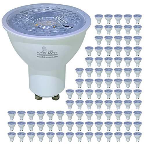Pack 100x Bombilla LED GU10 9W. Color Blanco Calido (3000K)