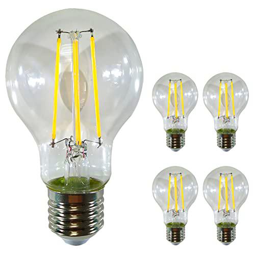 Pack 5x Bombilla LED E27 Filamento A60 7,5W. Color Blanco Calido (3000K)