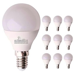 Pack 10x Bombilla LED E14 G45 7W. Color Blanco Frio (6500K)
