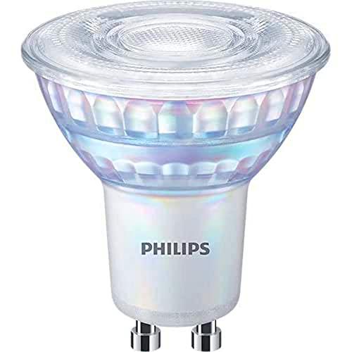 Philips - Bombilla LED cristal 80W GU10 reproducción cromática 90 luz blanca fría 36º apertura, regulable