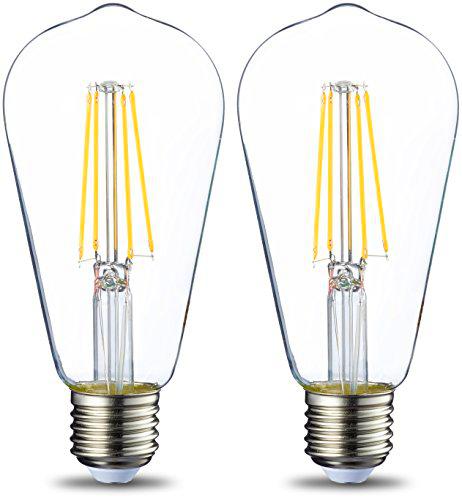Amazon Basics - Bombilla LED E27 Vintage Edison, ST64