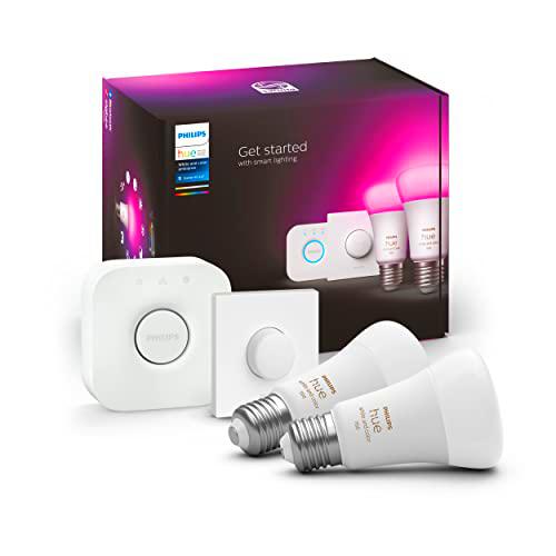 Philips Hue - Bombilla Inteligente, A60 E27, Luz Blanca y de Colores, 10
