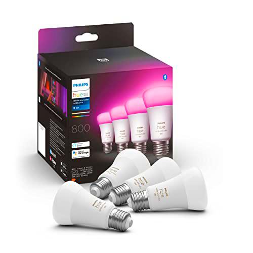 Philips Hue - Bombilla Inteligente, A60 E27, Luz Blanca y de Colores
